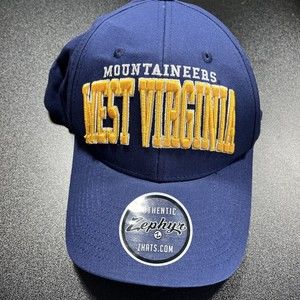 West Virginia Mountaineers Hat Blue Zephyr Baseball Cap Wool Snapback NCAA *